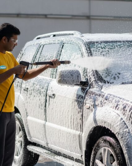 Cleanatdoorstep doorstep car wash service in India for convenient vehicle cleaning at location